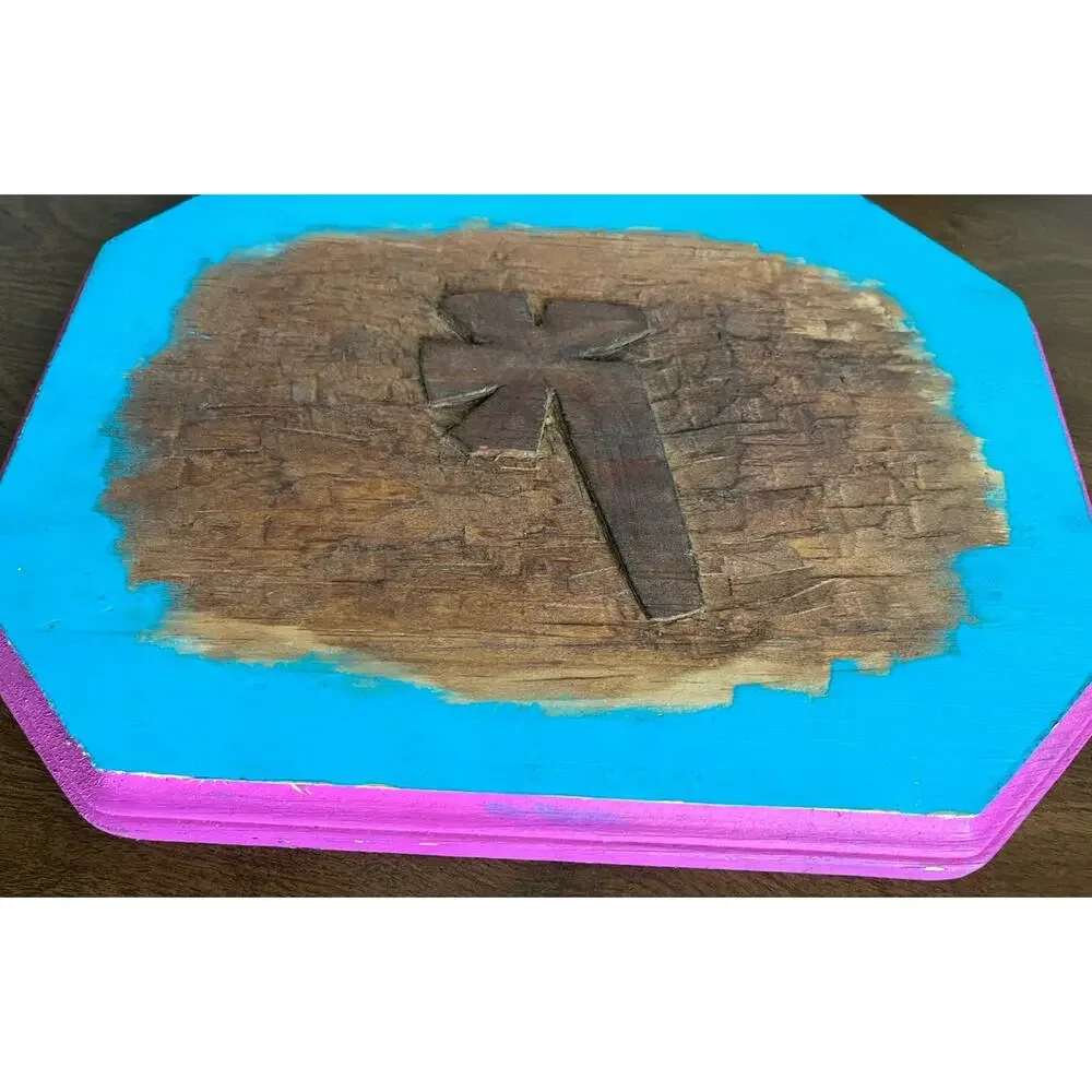 Ze Florist Miami Graffiti Art Hand Carved Painted Wood Plaque Orig. Flower Power